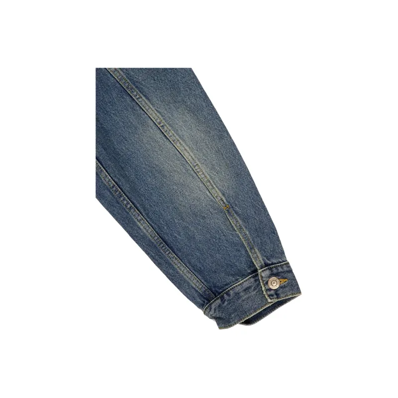 Balenciaga Collared Button Up Denim Jacket-4