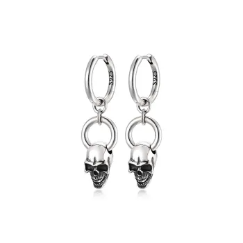 IDEAGEMER 925 Sterling Silver Earrings Men's