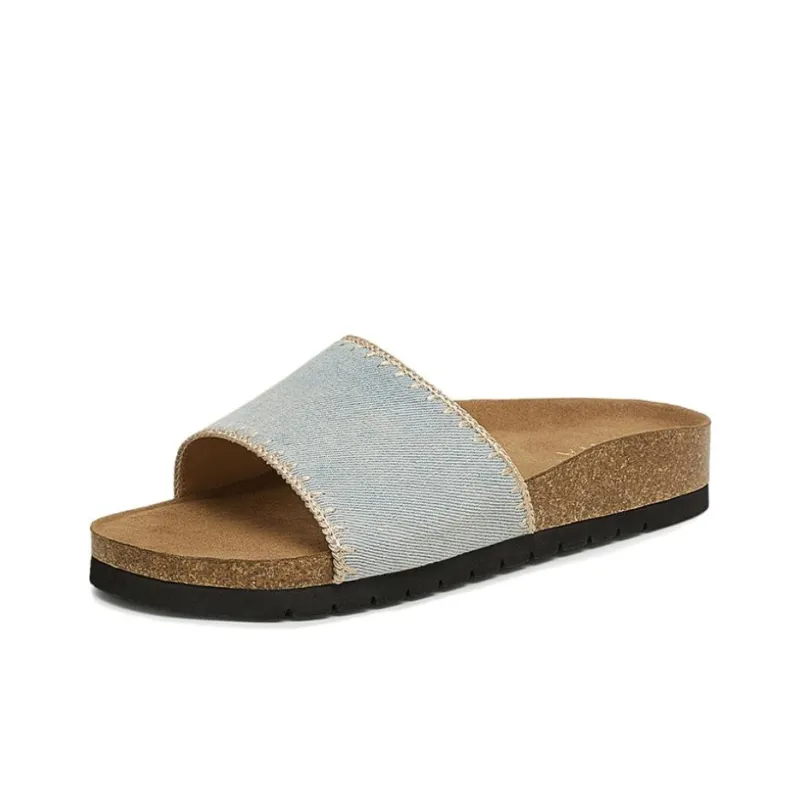 TATA Rubber Sole Cuffed Quiet Slide Slippers Women's-1