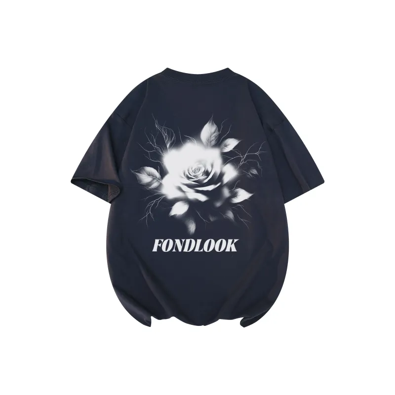 FONDLOOK T-Shirts Unisex Navy Blue-0