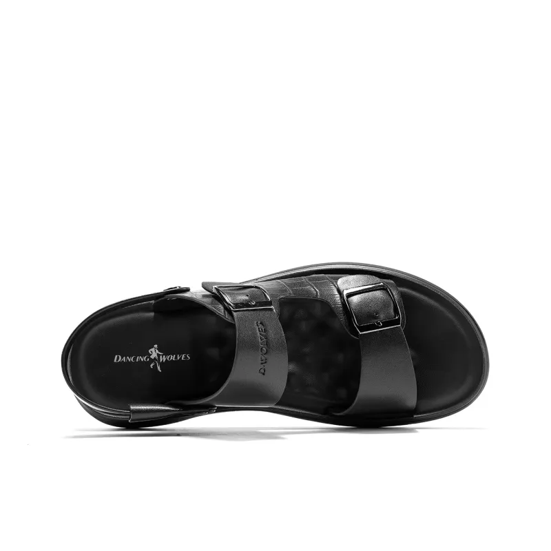 Dance With Wolves Beach Sandals Men's Black-2
