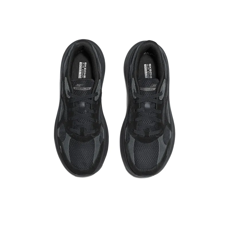 Skechers Cushioning Abrasion Resistant Breathable Coverage Low Top Running Shoes Men's Black-3