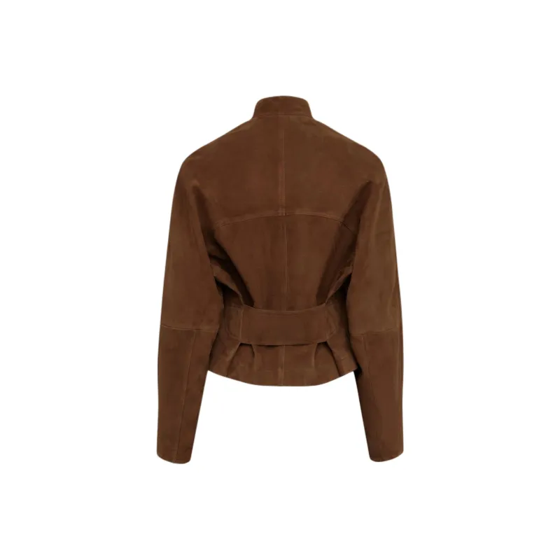 Alaia SS25 Leather Jacket Women's Brown-1