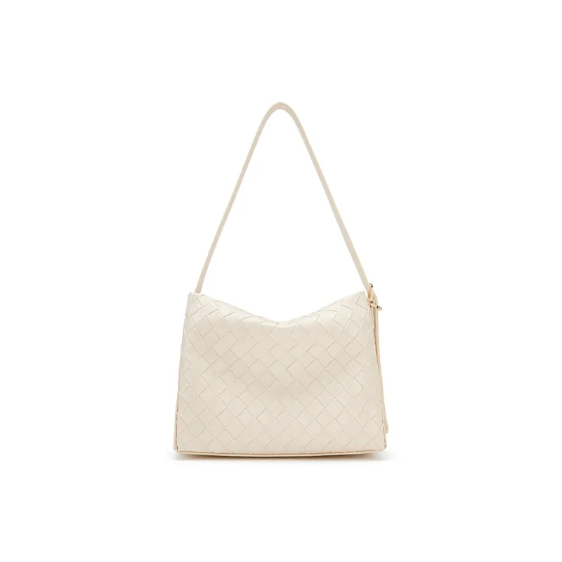 ELLE Synthetic Leather Shoulder Bag Regular Women's White/Black-2