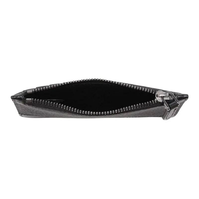 BVLGARI Serpenti Series Calfskin Coin Purse Men's Black-4