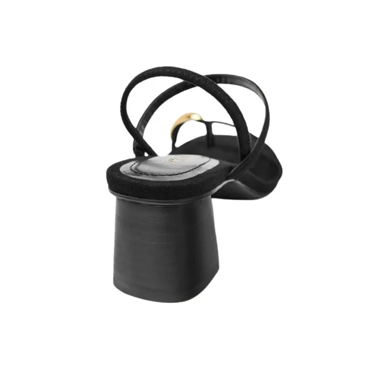 ZARA One Strap Sandals 6cm Women's Black-4