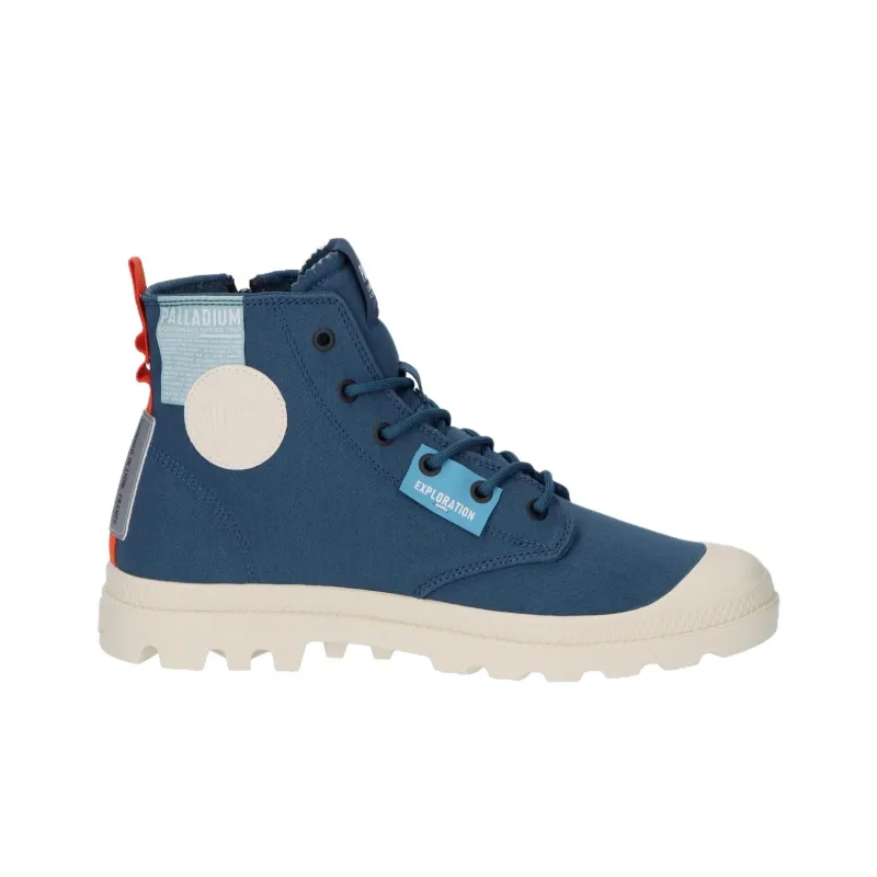 Palladium Pampa Cushioning, Wear Resistant High Top Casual Shoes Unisex Navy Blue-1