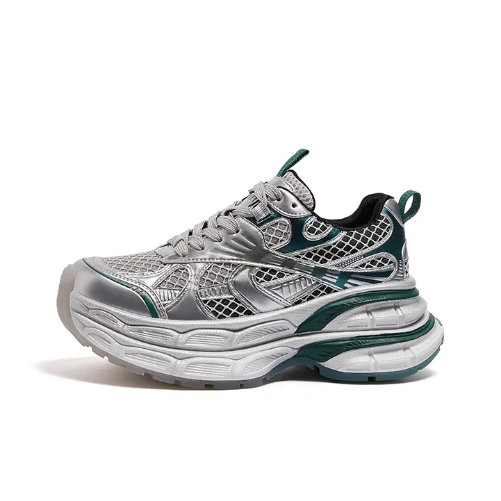 CAMEL Height Increasing Abrasion Resistant Breathable Slip Resistant Chunky Sneakers Women's-0