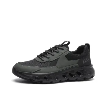 ELLE HOMME Shock Absorbers With Slip Resistant And Abrasion Resistant Properties Low Top Casual Shoes Men's Black Gray