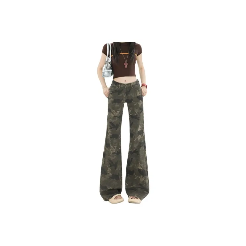 Concubine Zhu Jeans Women's Camouflage-0