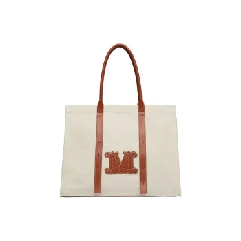 MaxMara Cotton Tote Bag, Shopping Bag, Shoulder Bag, Handbag Unisex Sand