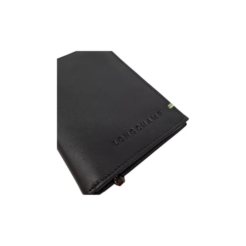LONGCHAMP Cow Leather Wallet Men's Black-1