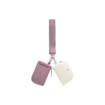 Lululemon Recycled Nylon Wrist Bag Coin Purse Women's Lavender & Light Ivory White