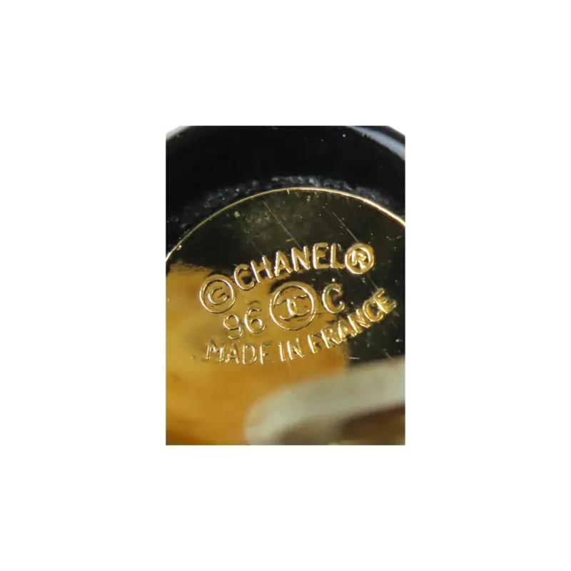 CHANEL 1996 Logo Faux pearl Clip on Earrings-2