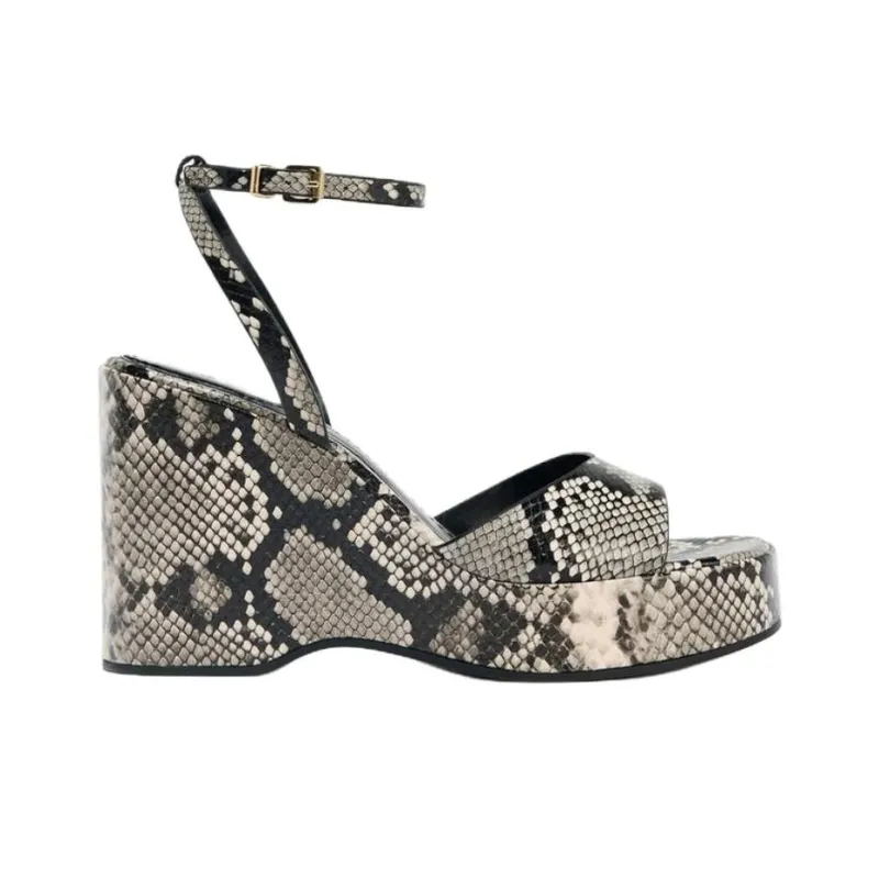 ZARA One Strap Sandals 10cm Women's Black-1