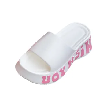 MAIMENG&XIAOTIANTUAN Summer Women's Slippers Side Print Letter Version Home Slippers