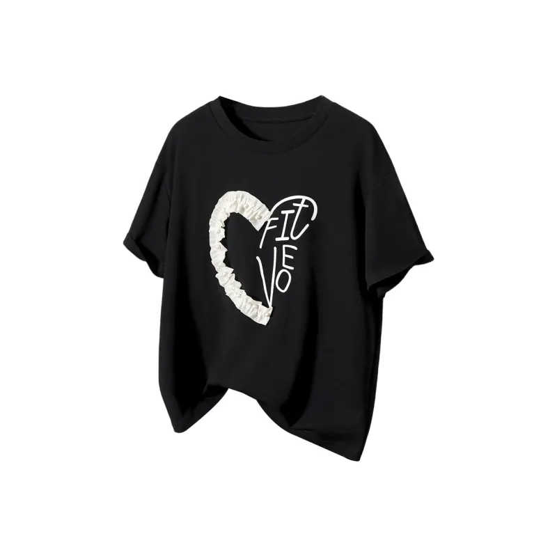 TOUCH Set in Sleeve T Shirt Women's Black-0