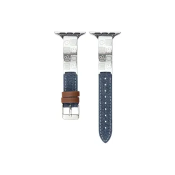 KVZUVUU Apple Compatibility Watch Band Metal, Denim Material