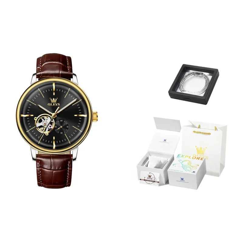OLEVS Minimalist Series Automatic Mechanical Movement Watch Men's Watches White Dial-2