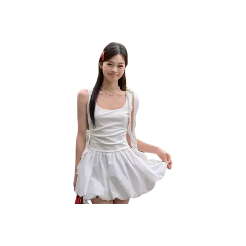 FLIM Slip Dresses Women's White-0