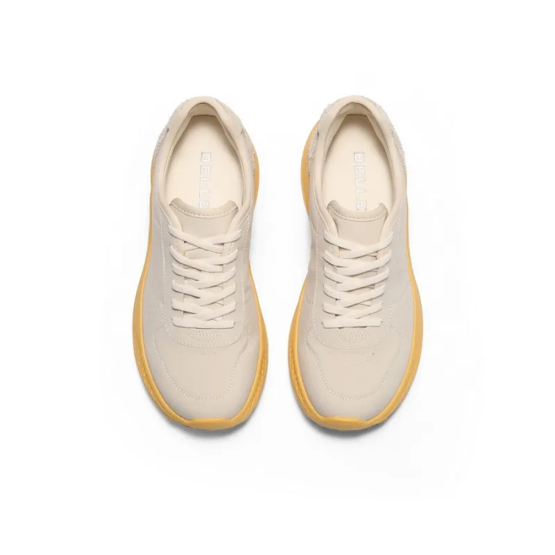 BELLE Casual Shoes Women's Low Top Apricot White Base, Apricot Yellow Base-6