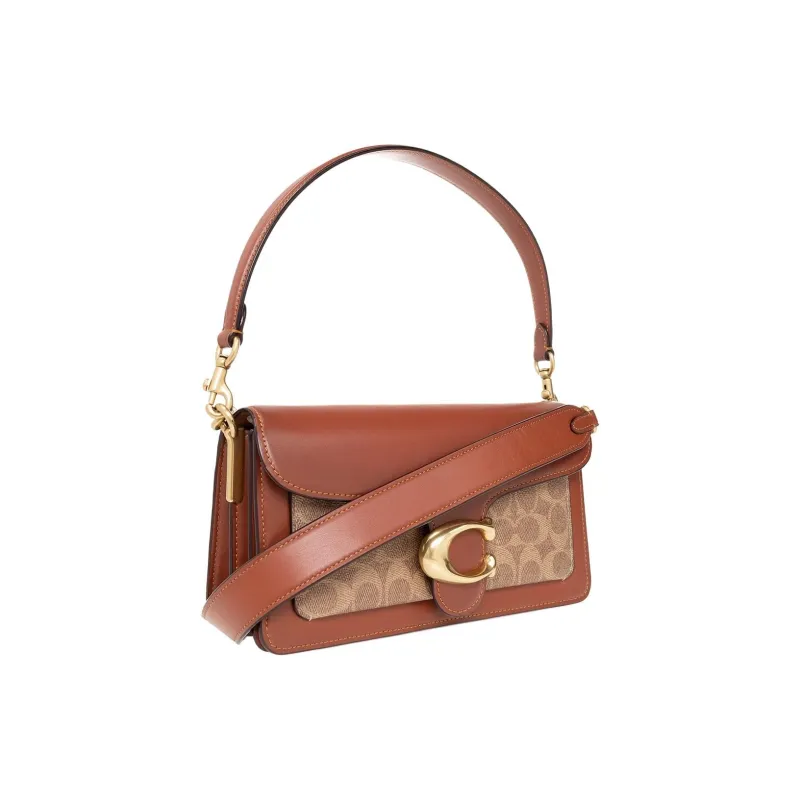 COACH Tabby Leather Shoulder Bag, Crossbody Bag, Handbag Medium Size Women's Brown-1