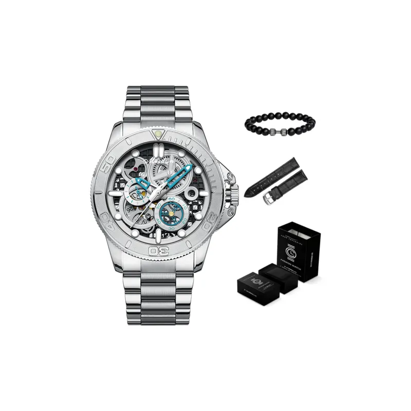 MESDUN Explorer Collection Automatic Mechanical Movement Stainless Steel Watchband Watch Men's Watches White Dial-1