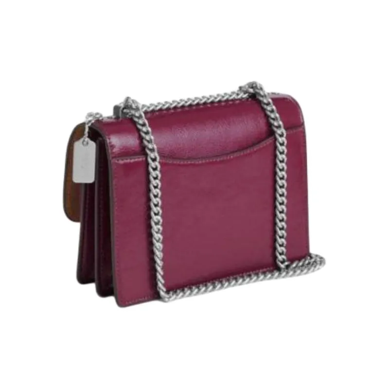 COACH Klare Patent Leather Shoulder Bag Mini Women's Rose Purple-1