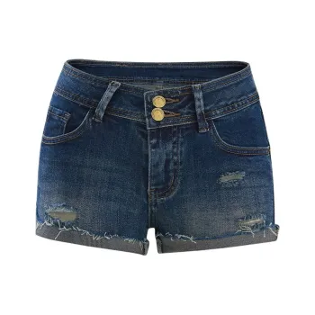 YINLEI Denim Shorts Women's Vintage Blue