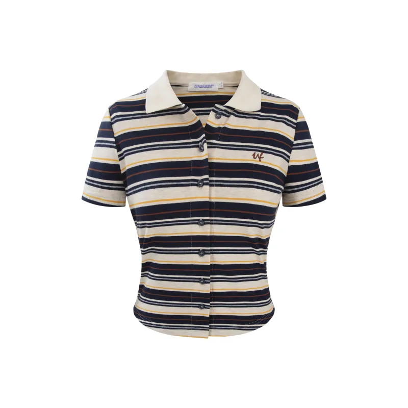 Unifree T Shirts Women's Dark Blue Stripes-0