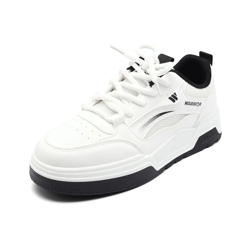 Warrior Slip Resistant, Abrasion Resistant, Breathable Low Top Skateboard Shoes Women's White Black-1