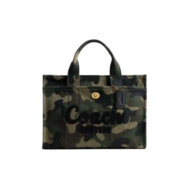 COACH Cargo Cotton Tote Bag, Shopping Bag, Handbag Tubas Women's Green-0