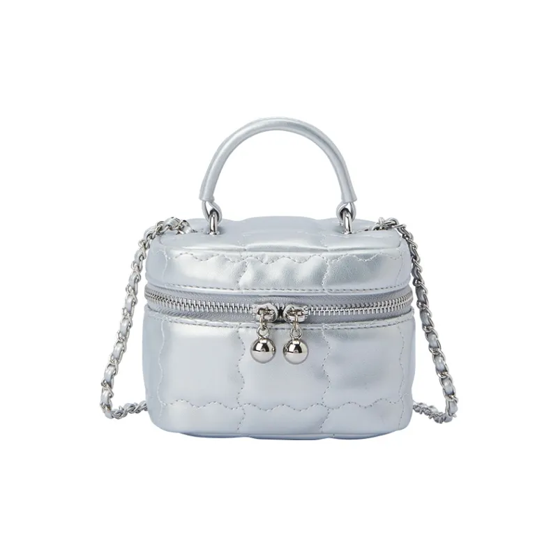 SEM/R Metal Chain Makeup Bag, Box Bag, Handbag, Shoulder Bag, Crossbody Bag Mini Women's Cream Series-10
