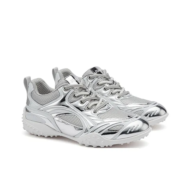 STARTER Slip Resistant Cushioning, Lightweight, And Breathable Low Top Skateboard Shoes Women's Bright Silver-1