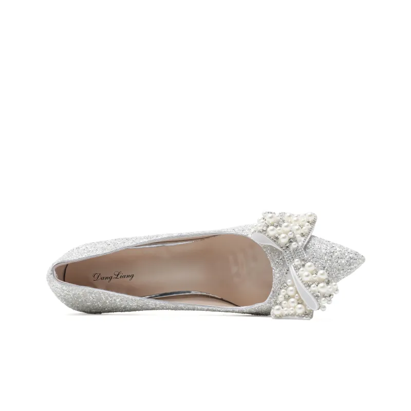 Be Good Slim Heel High Heels Women's Silver-4