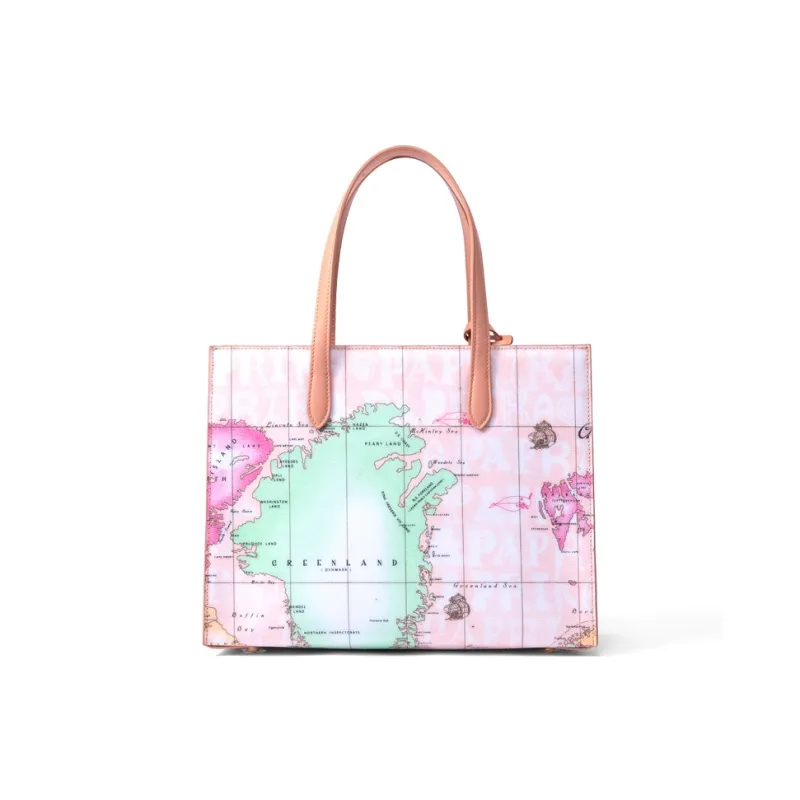 PAPRIKA Cow Leather With PVC Tote Bag, Shoulder Bag, Handbag Women's Multicolor-3