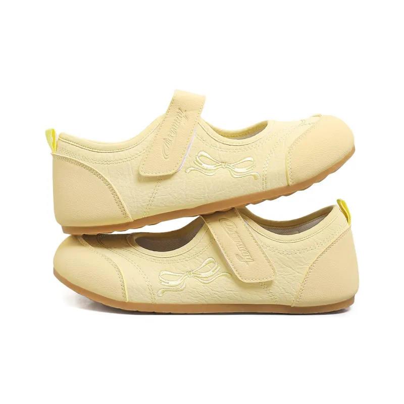 DEERWAY Height Increasing Abrasion Resistant Lightweight Breathable Slip Resistant Low Top Casual Shoes Women's Yellow-2