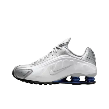 Nike Shox R4 Anti Slip Wear Resistant Low Top Running Shoes Men's White Silver