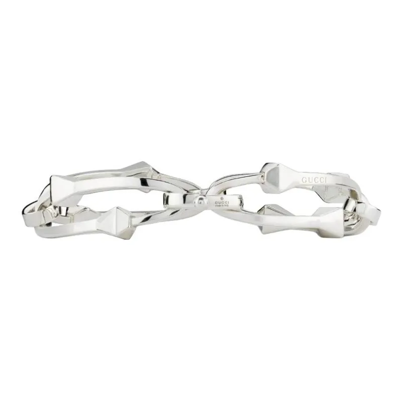 GUCCI 925 Sterling Silver Bracelets Unisex Silver-3