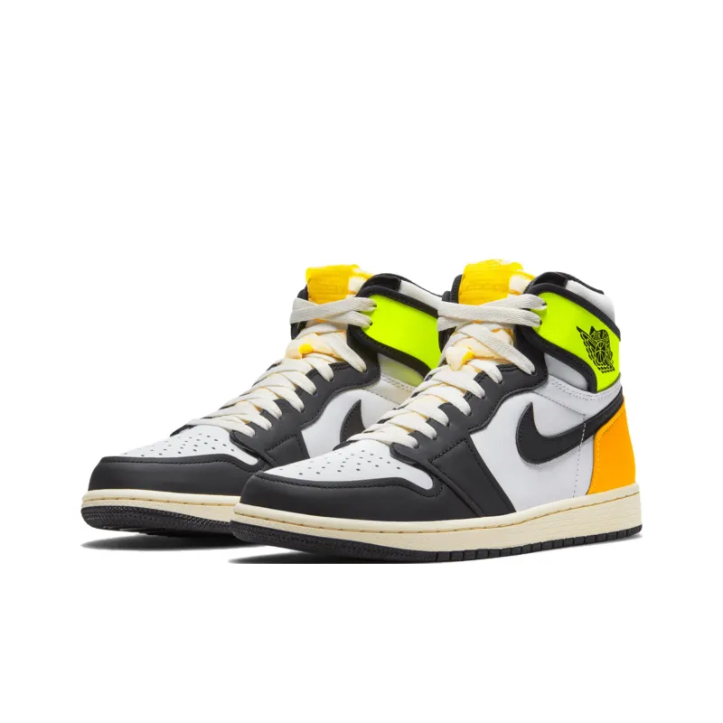 Jordan 1 Retro High White Black Volt University Gold-2