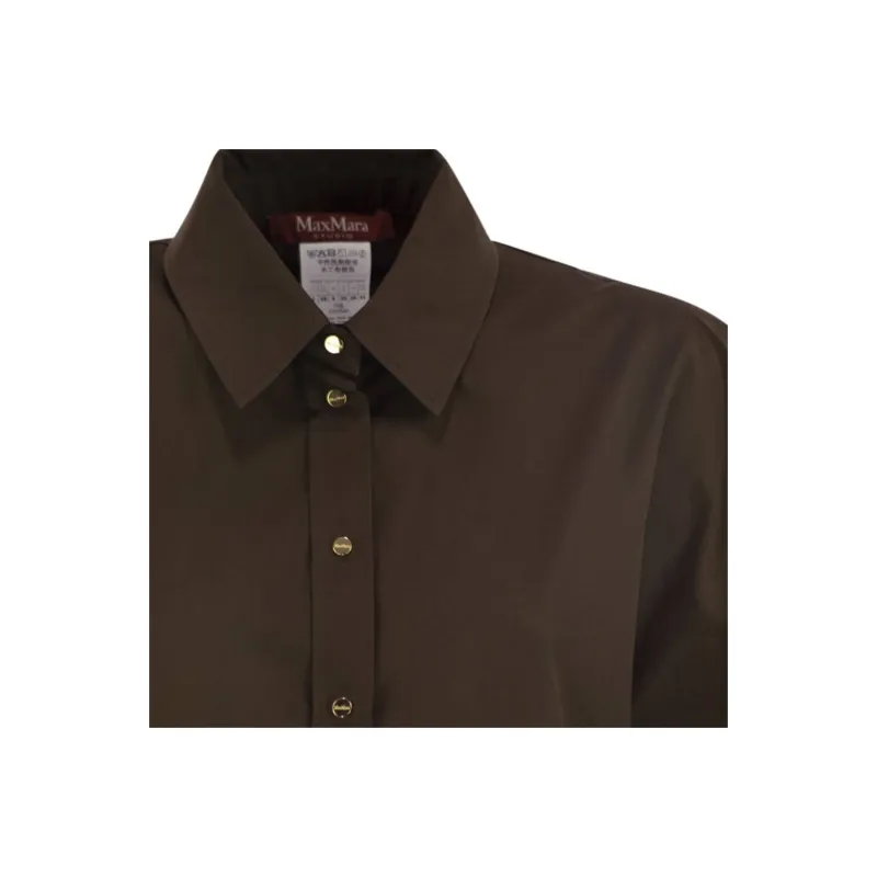MaxMara Studio Short Sleeved Dress Women's Brown-4