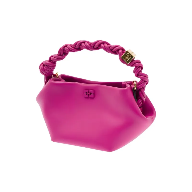 GANNI Recycled Leather Crossbody One Shoulder Handbag Mini Women's Pink-2