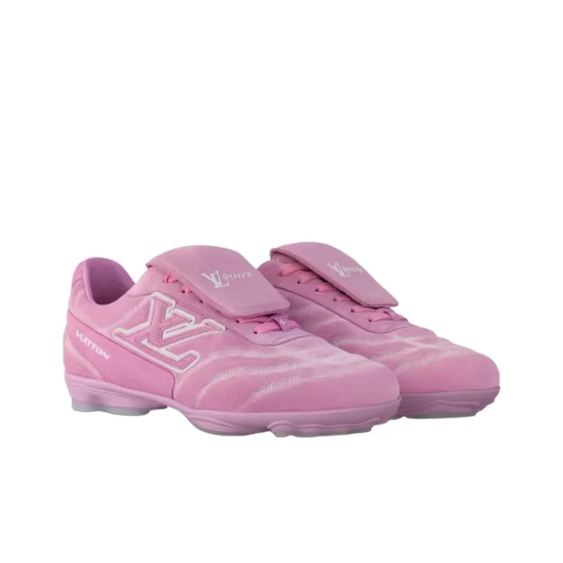 LOUIS VUITTON Footprint Soccer Low Top Casual Shoes Men's Pink-1