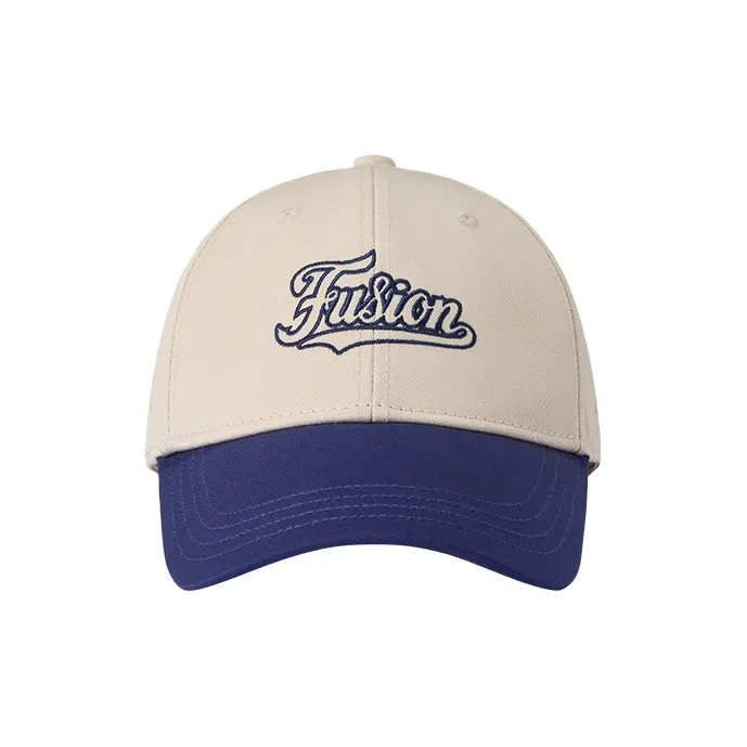 FILA FUSION Cotton Baseball Caps Unisex Light Heather Khaki/Hannibal Blue-1