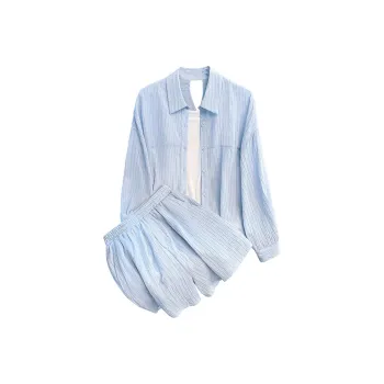 Cypress House Shirt Matching Set Women's Light Blue