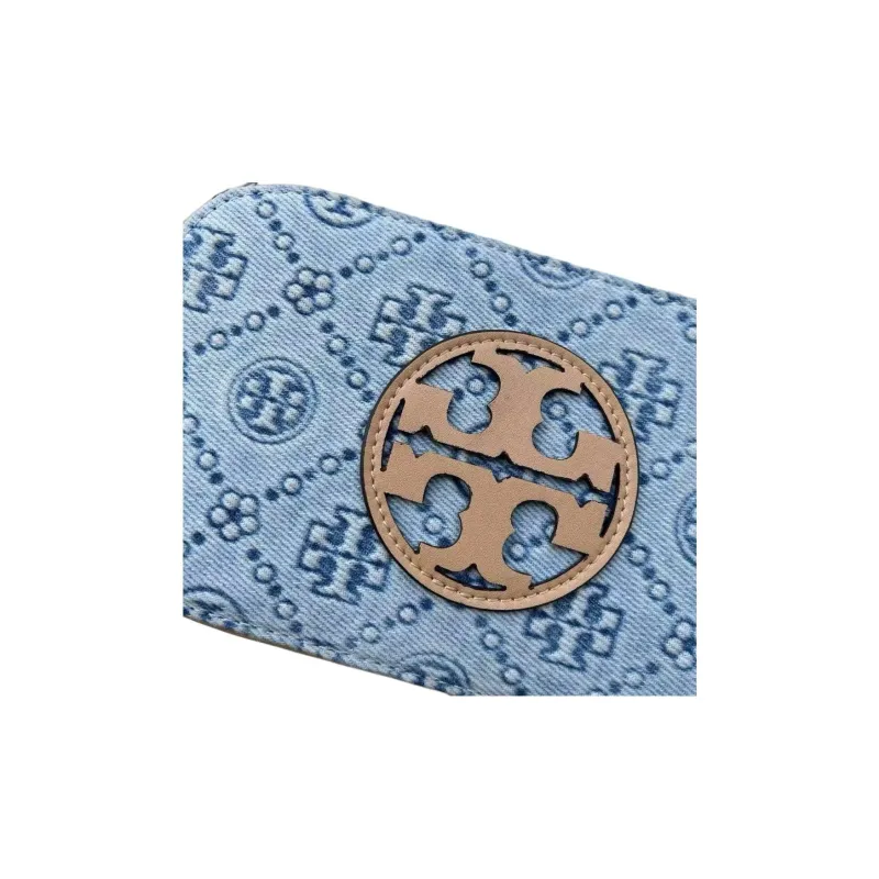 TORY BURCH T Monogram Fabric Shoulder Bag, Crossbody Bag Mini Women's Powder Blue-3