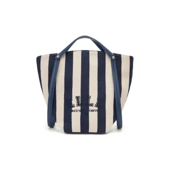 ELLE Fabric Tote One Shoulder Handbag Women's Blue