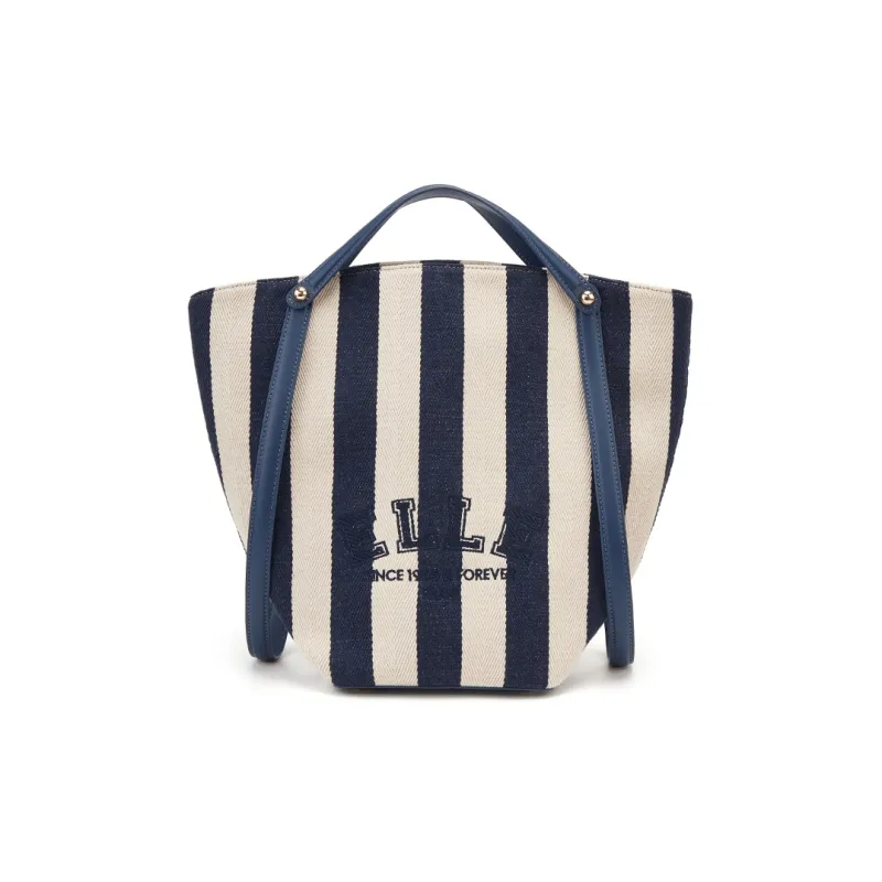 ELLE Fabric Tote One Shoulder Handbag Women's Blue-0