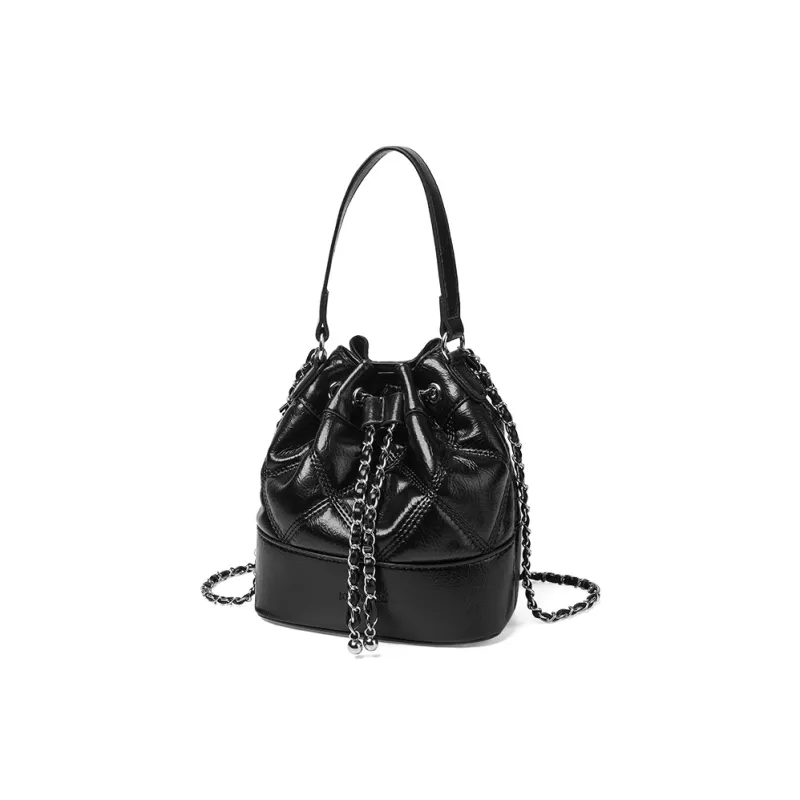 Joy&Mario Synthetic Leather Handbag Women's Ecru/Classic Black-6