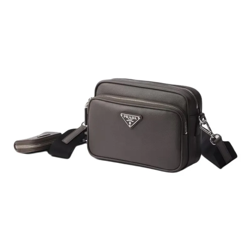 PRADA Saffiano Leather Crossbody Bag, Shoulder Bag Unisex Bamboo/Cork Beige-1